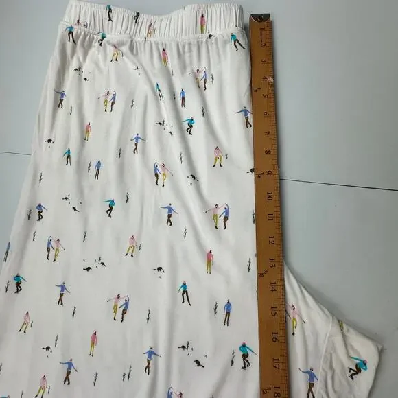 Anthropologie Pajama Pants Womens 3X White Emily Isabella Winter Skater Holiday - Picture 13 of 16